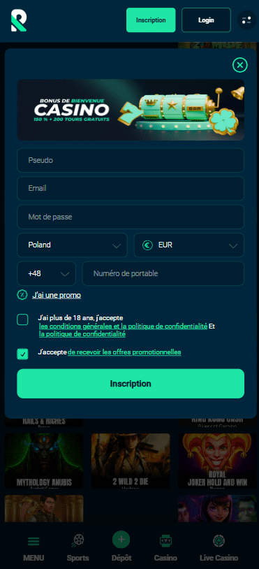 Capture d'écran de la version mobile 4